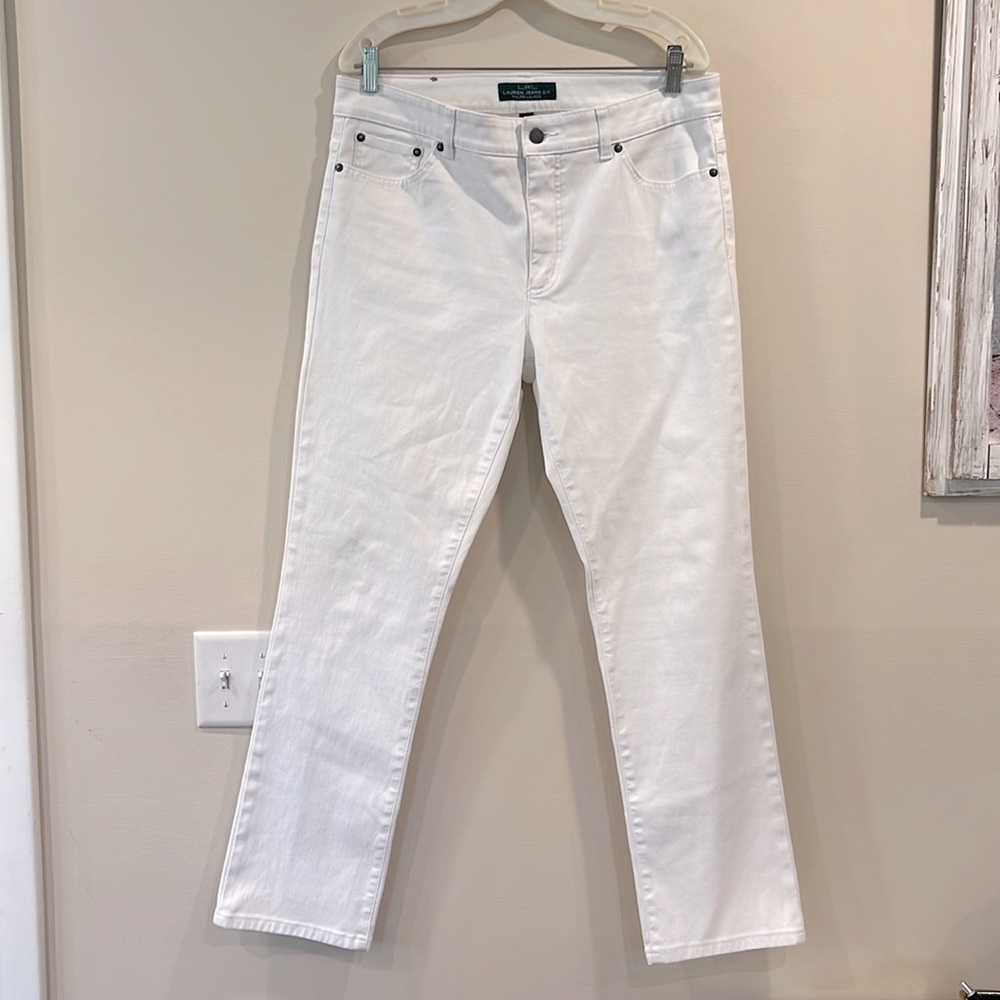 🔥Lauren Ralph Lauren White Straight Jeans Classic Style🔥